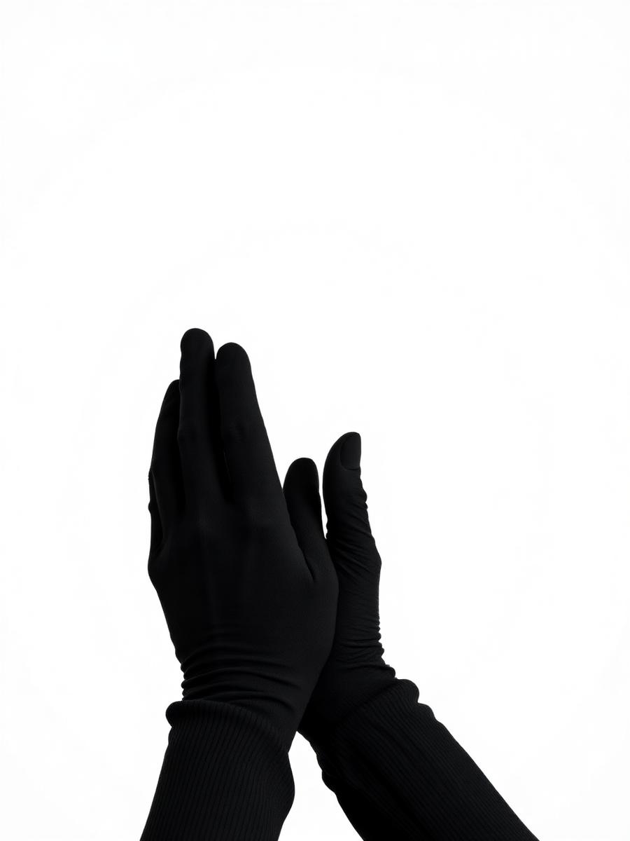 BLACK glove worn